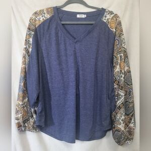 Hount Boho Long Sleeve Top Size Large